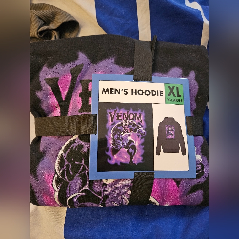 Men's Hoodie - Black and Purple